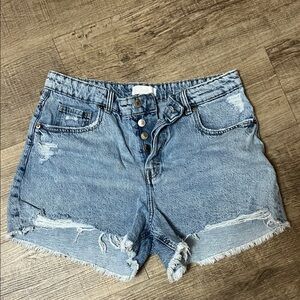H&M Blue Distressed Jean Shorts